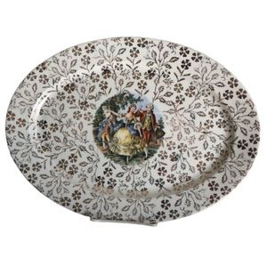 VINTAGE Atlas China Serving Dish Floral EUC